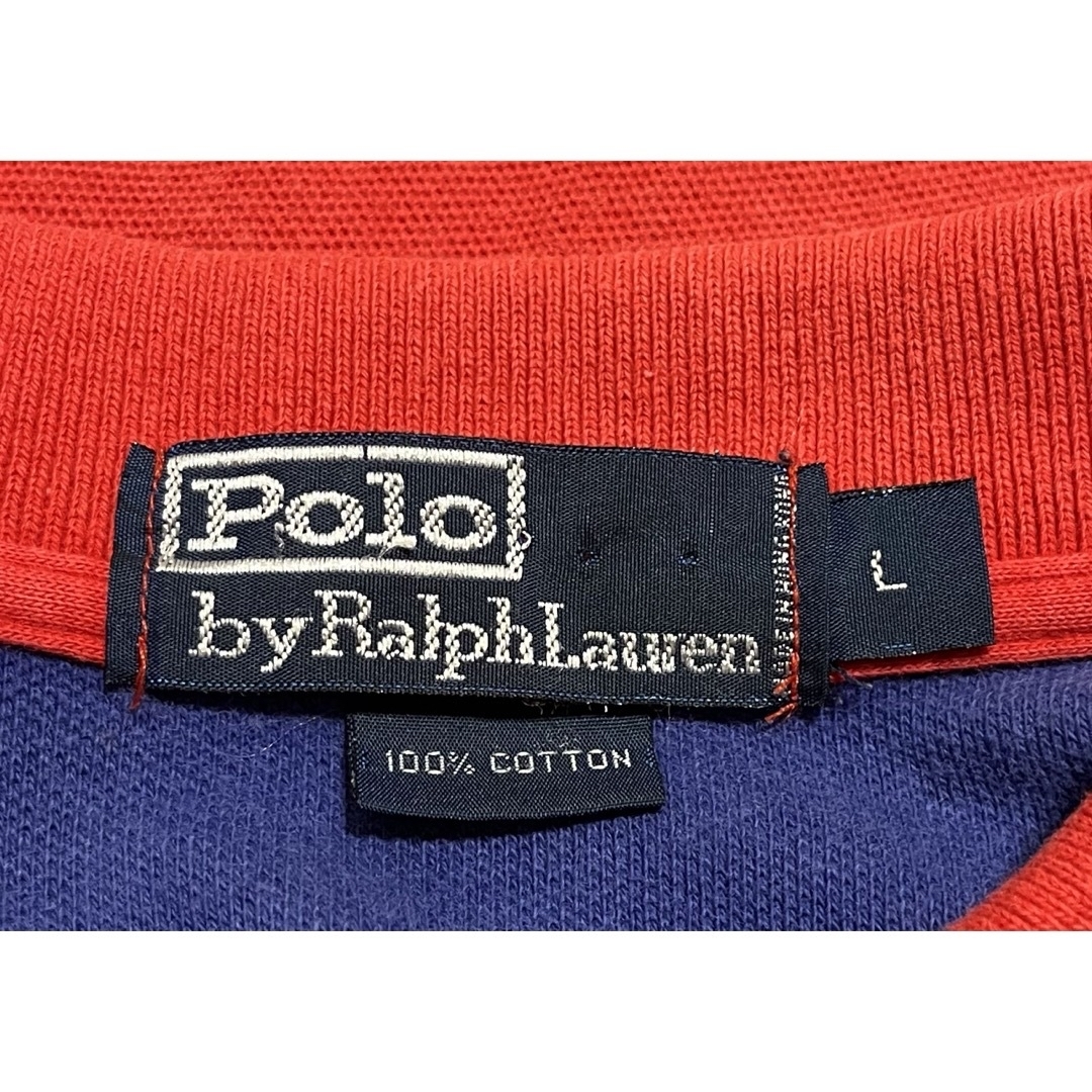 POLO RALPH LAUREN(ポロラルフローレン)のPOLO RALPH LAUREN ポロシャツ　L コットン　レッド　ボーダー メンズのトップス(ポロシャツ)の商品写真
