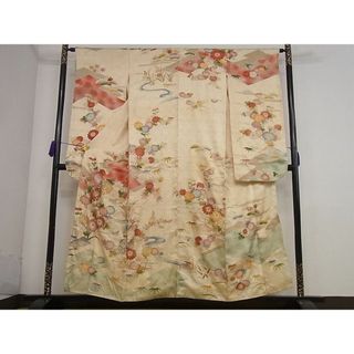 平和屋川間店■豪華振袖　刺繍　松竹梅　松皮菱菊花文　紗綾形花地紋　金彩　逸品　yyy2344(振袖)