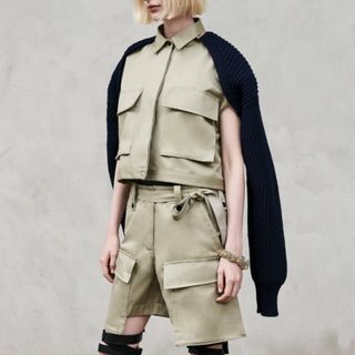 サカイ(sacai)のsacai 2023春夏 コットンギャバ x ニット ハイブリッドジャケット(ブルゾン)