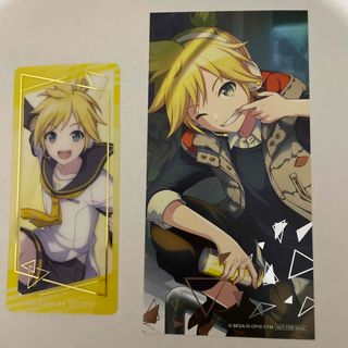 プロセカ　アニメイト特典　鏡音レン　箔押しイラストカード＋クリアしおり(キャラクターグッズ)