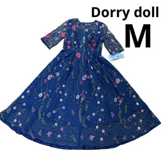 ドーリードール(Dorry Doll)のドリードール　ドレス　ワンピース　ヴィンテージ風フラワー刺繍　レース(ロングドレス)