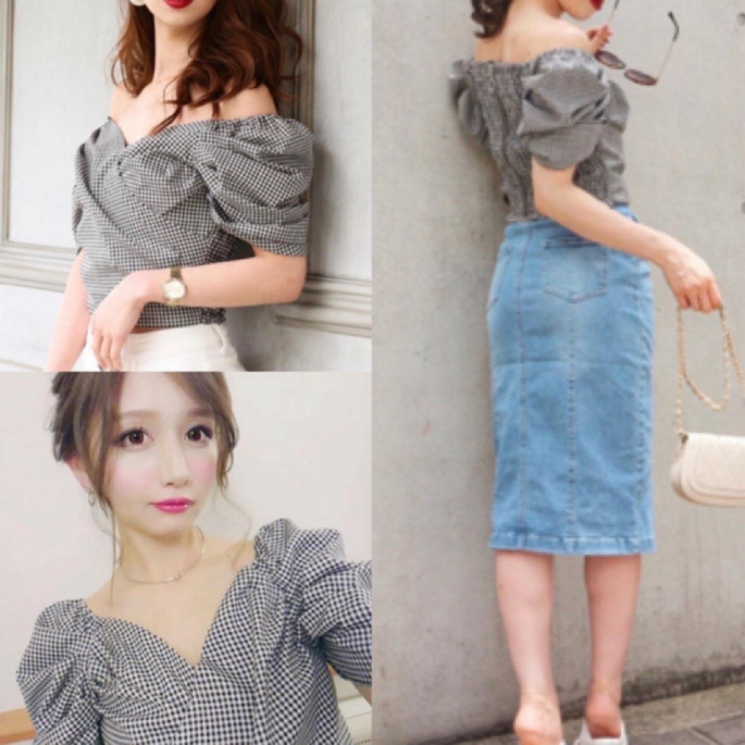 ROYAL PARTY(ロイヤルパーティー)のROYAL PARTY♡カシュクールパフスリーブブラウス♡ レディースのトップス(シャツ/ブラウス(半袖/袖なし))の商品写真