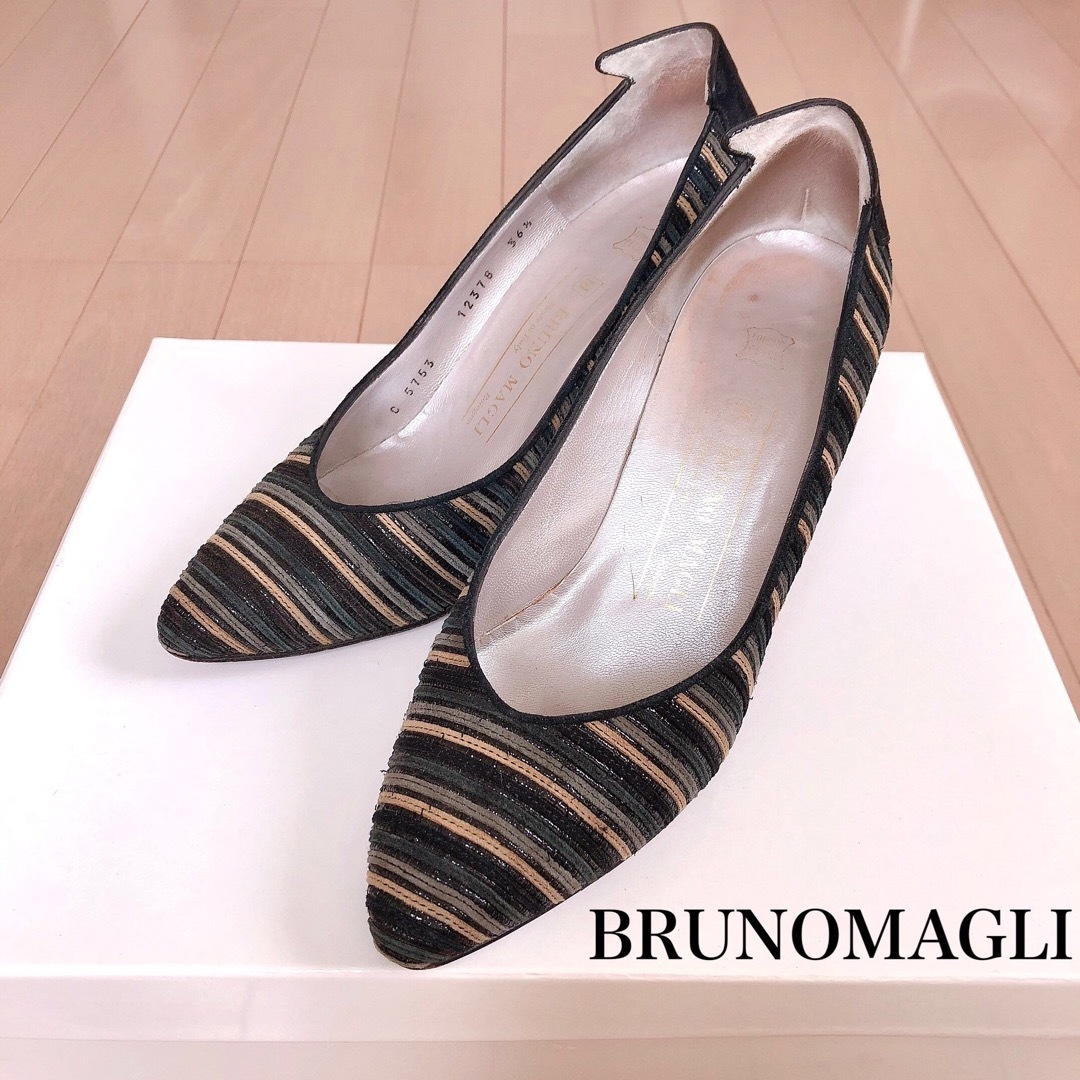 BRUNOMAGLI(ブルーノマリ)のBruno Magli イタリア❤︎ハイブランド❤︎パンプス 黒 茶 グレー レディースの靴/シューズ(ハイヒール/パンプス)の商品写真