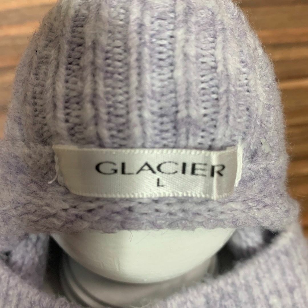 GLACIER(グラシア)のGLACIE グラシア ニット ワンピース Lサイズ 薄紫 パープル 長袖 レディースのワンピース(ひざ丈ワンピース)の商品写真