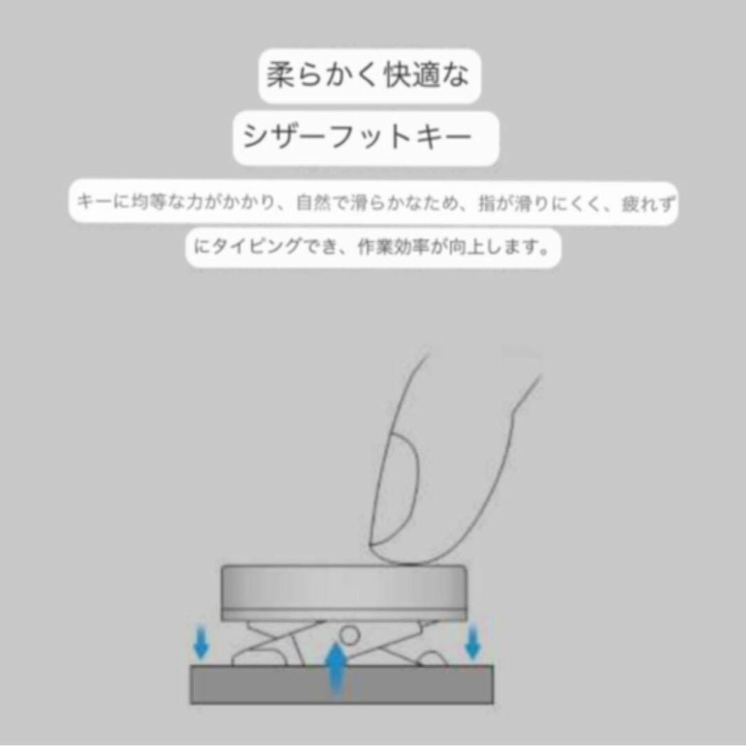 ワイヤレスキーボード 折りたたみ式USB 充電画面ロック機能 　ホワイト スマホ/家電/カメラのPC/タブレット(その他)の商品写真