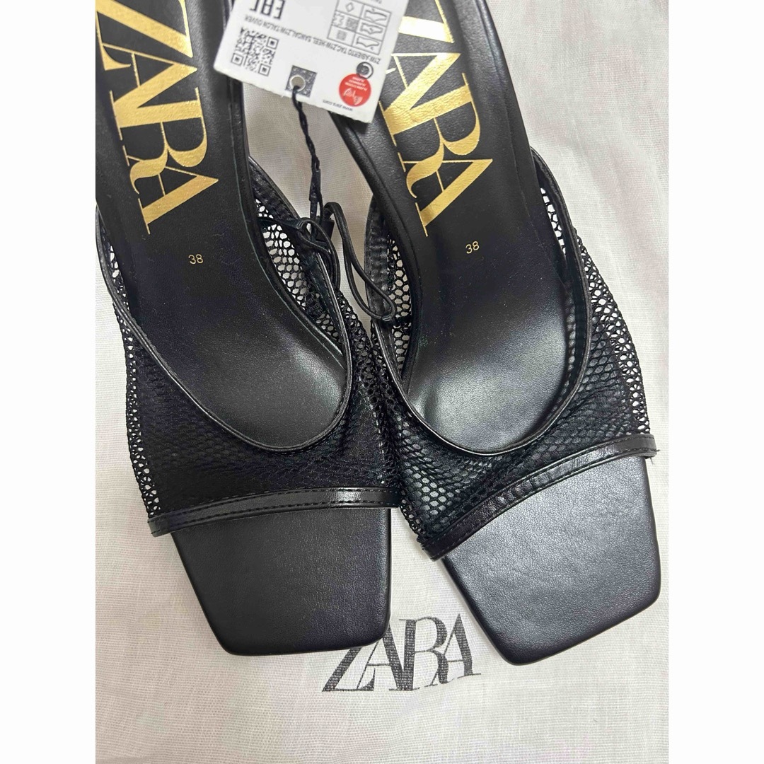 ZARA(ザラ)のZARA 完売品 ハイヒールメッシュサンダル 38サイズ(24.5cm) レディースの靴/シューズ(サンダル)の商品写真
