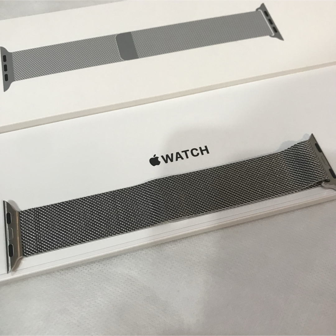 【純正】Apple Watch バンド 41mm シルバー ミラネーゼループ  メンズの時計(金属ベルト)の商品写真