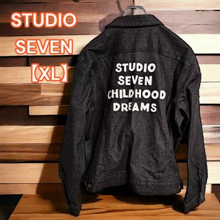 ジーユー(GU)のコラボ品★GU × STUDIO SEVEN ブラック デニムジャケット XL(Gジャン/デニムジャケット)