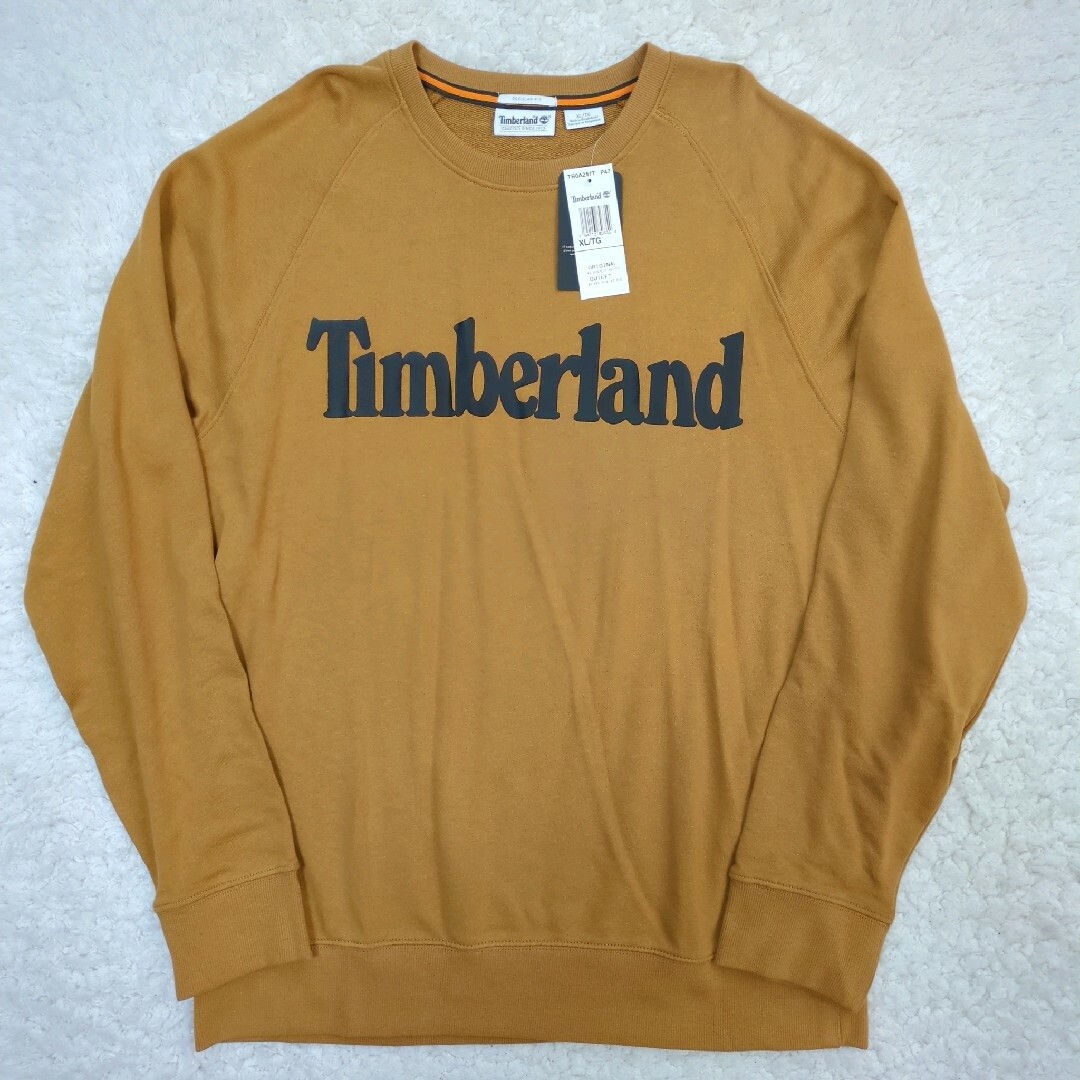 Timberland(ティンバーランド)の新品 ティンバーランド ロゴクルーネック スウェットシャツ マスタード XL メンズのトップス(スウェット)の商品写真