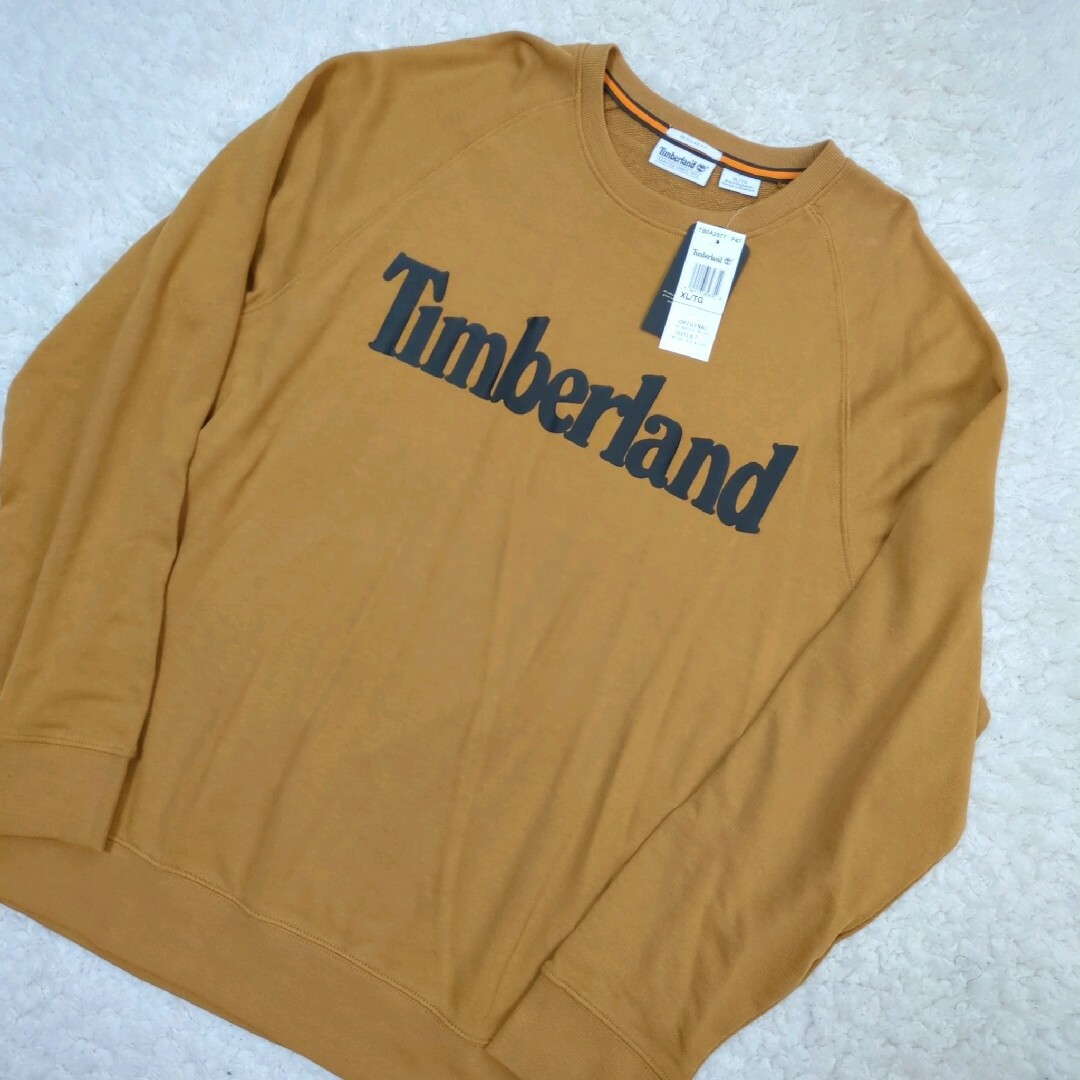 Timberland(ティンバーランド)の新品 ティンバーランド ロゴクルーネック スウェットシャツ マスタード XL メンズのトップス(スウェット)の商品写真