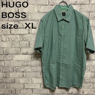 ヒューゴボス(HUGO BOSS)の人気【HUGOBOSS】ヒューゴボス 半袖チェックシャツ お洒落(シャツ)