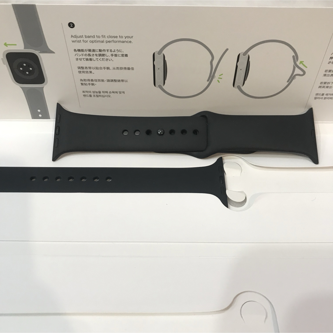 【廃盤×美品】 純正 Apple watch スポーツバンド ブラック45mm メンズの時計(ラバーベルト)の商品写真