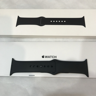 【廃盤×美品】 純正 Apple watch スポーツバンド ブラック45mm(ラバーベルト)