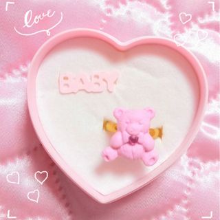 Pink bear リング　ハンドメイド(リング)