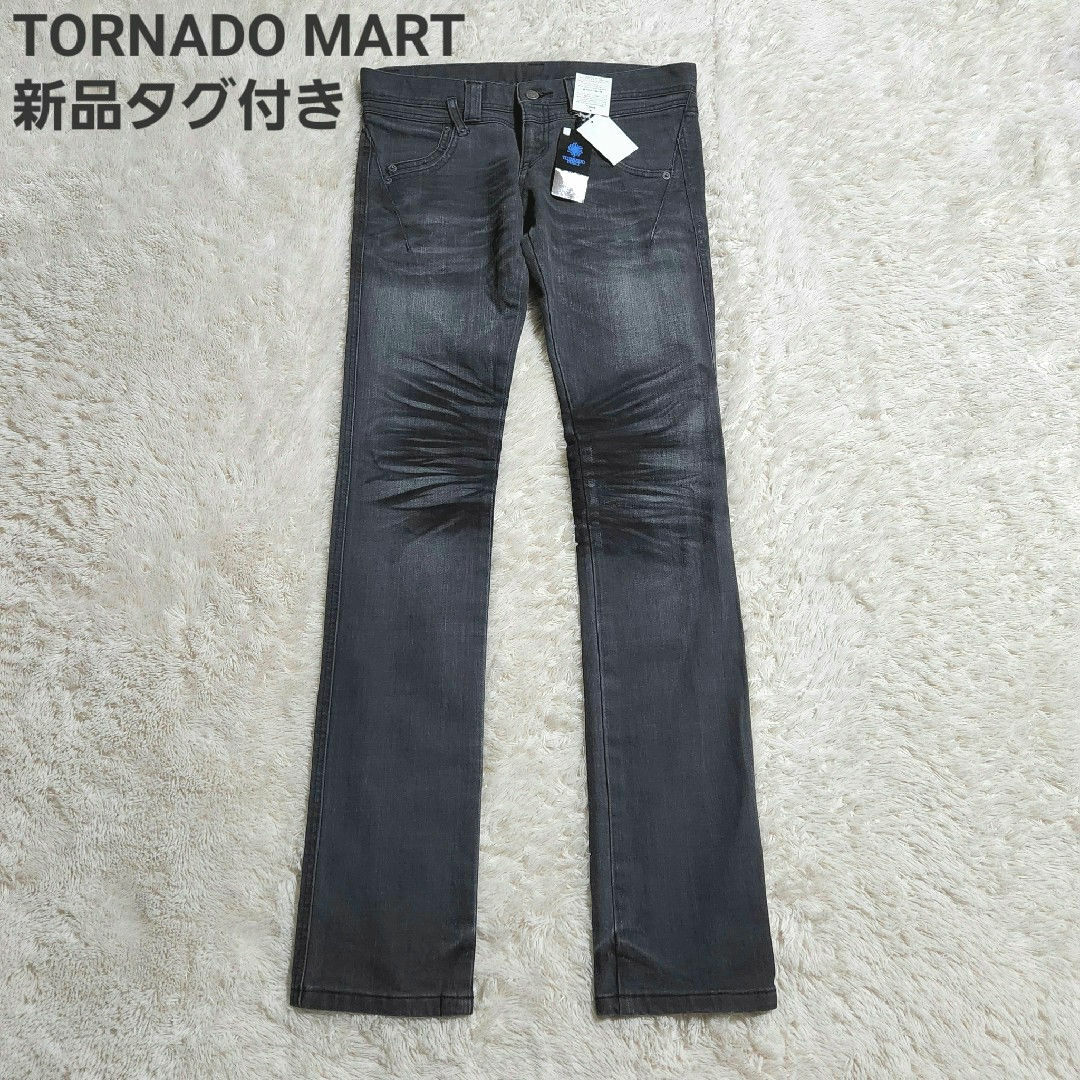 TORNADO MART(トルネードマート)の新品タグ付き TORNADO MART ブラック デニムパンツ ストレッチ M メンズのパンツ(デニム/ジーンズ)の商品写真