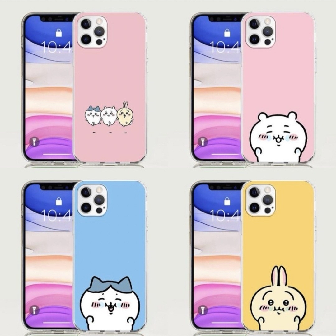 ちぃかわ iPhoneケース かわいい ハチワレ うさぎ カラフル スマホ/家電/カメラのスマホアクセサリー(iPhoneケース)の商品写真