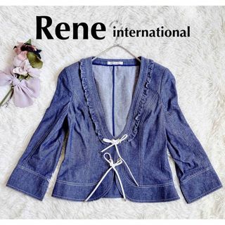 ルネ(René)の✴︎極美品✨春アウター　Rene ルネ　可愛すぎ♡ショートジャケット　ノーカラー(ノーカラージャケット)