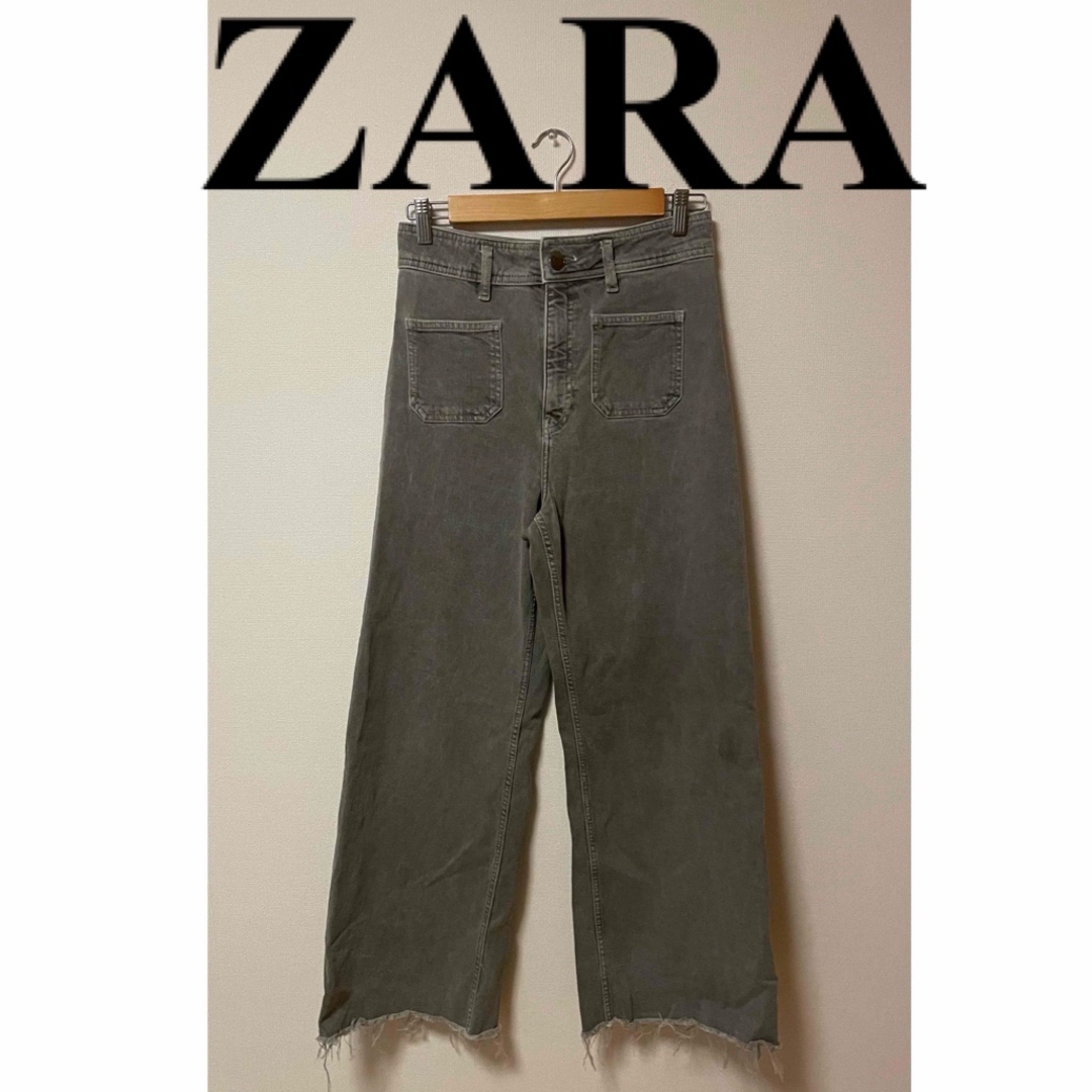 ZARA(ザラ)の【ZARA】ワイドパンツ ブラックデニム　ハイウェスト レディースのパンツ(デニム/ジーンズ)の商品写真