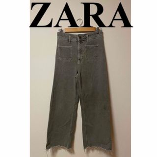 ZARA - 【ZARA】ワイドパンツ ブラックデニム　ハイウェスト