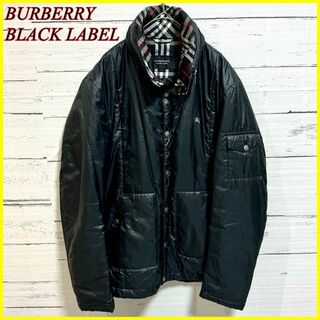 BURBERRY BLACK LABEL - 【美品】バーバリー ブラックレーベル 中綿ジャケット ブルゾン チェック 黒 L