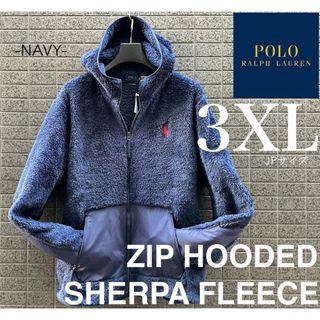 POLO RALPH LAUREN - 新品 3XLサイズ ポロラルフローレン パーカー付ボアフリース 紺 43100円