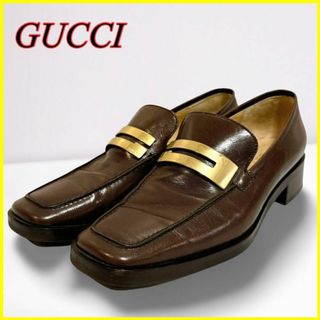 グッチ(Gucci)の【美品】GUCCI グッチ ローファー ブラウン Gロゴ Gプレート36 23㎝(ローファー/革靴)