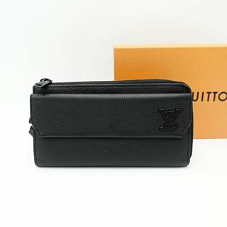 ルイヴィトン(LOUIS VUITTON)のRFID ルイヴィトン LV アエログラム ジッピーウォレット L字 長財布 黒(長財布)