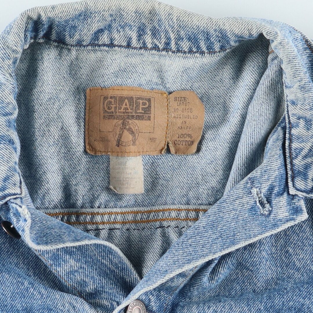 GAP(ギャップ)の古着 90年代 ギャップ GAP DENIM オールドギャップ デニムジャケット Gジャン メンズL ヴィンテージ /eaa427287 メンズのジャケット/アウター(Gジャン/デニムジャケット)の商品写真