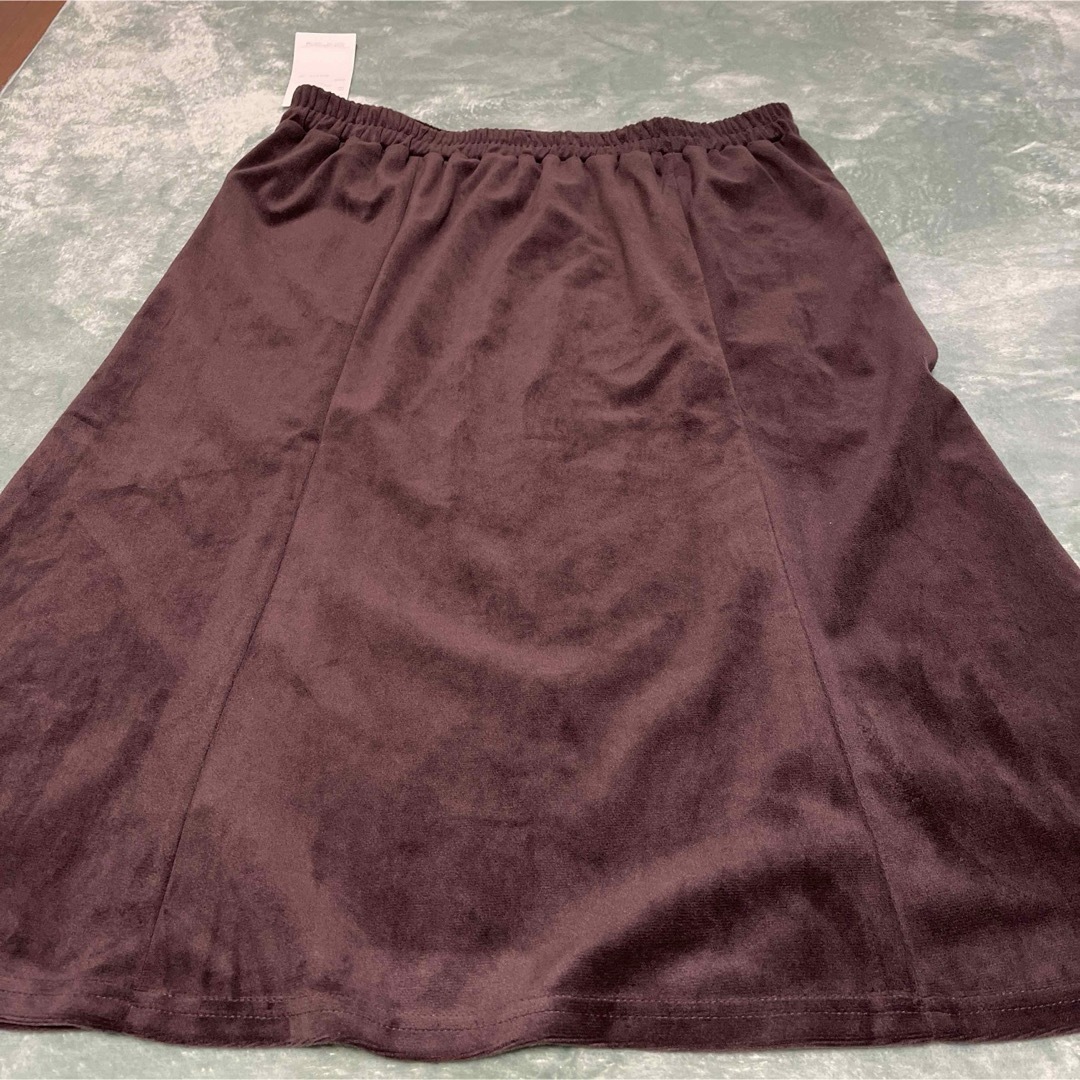 ベロアスカート  4L レディースのスカート(ひざ丈スカート)の商品写真