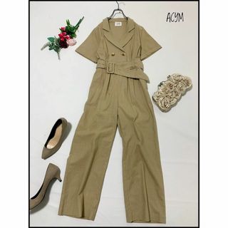 アシーム(ACYM)の【美品】アシーム Doubble button linen オールインワン(オールインワン)