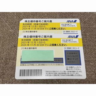 エーエヌエー(ゼンニッポンクウユ)(ANA(全日本空輸))のANA  全日空　株主　優待券　2枚(航空券)