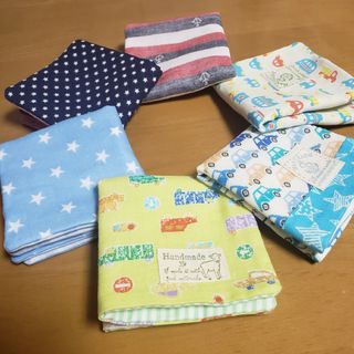 ハンドメイド☆6重ガーゼハンカチ6枚セット⑥(ハンカチ/バンダナ)