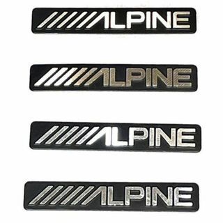 アルパイン ALPINE スピーカーロゴプレート エンブレム ステッカー 4枚(車内アクセサリ)