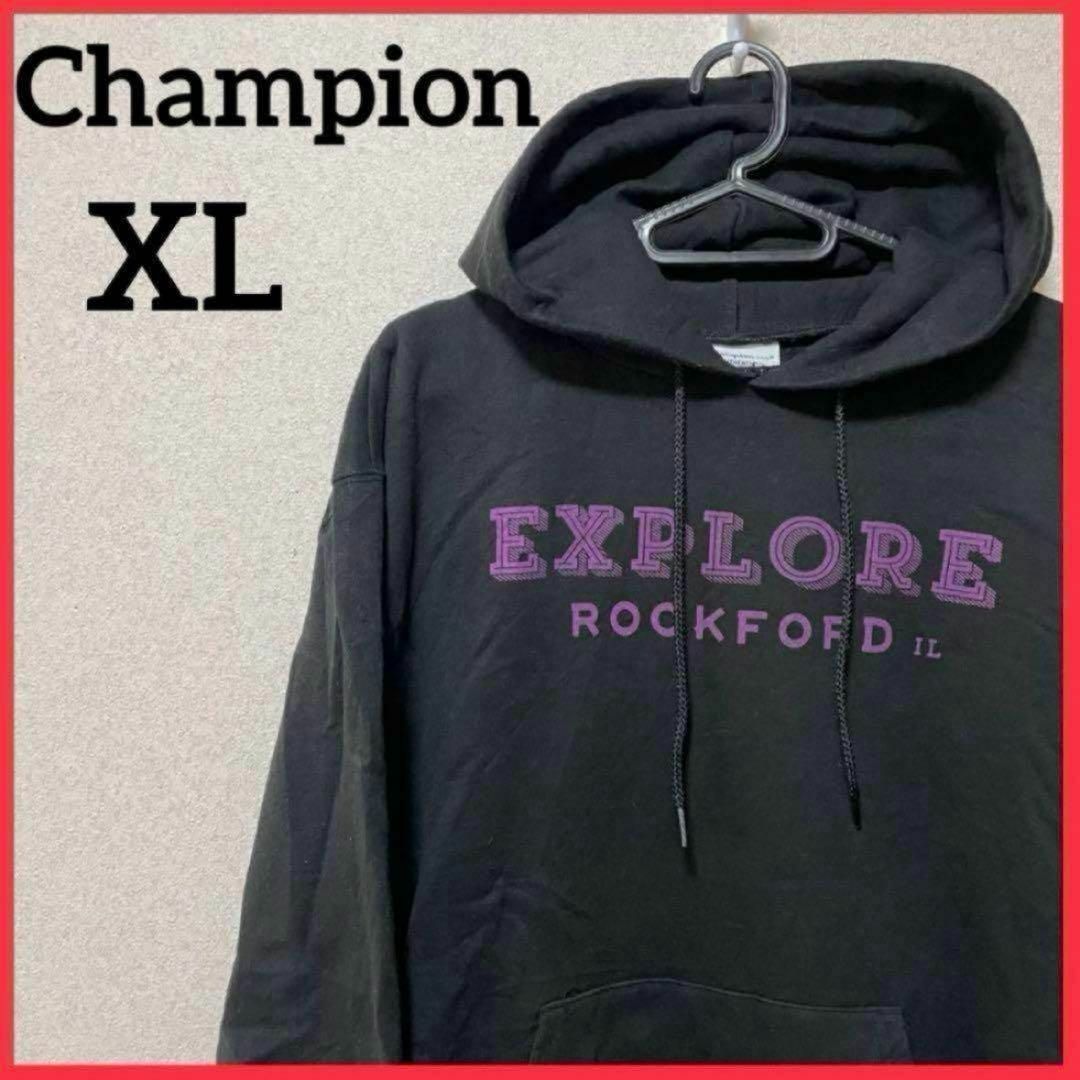 Champion(チャンピオン)の【希少】Champion プリントパーカー ワンポイント刺繍 裏起毛 男女兼用 メンズのトップス(パーカー)の商品写真