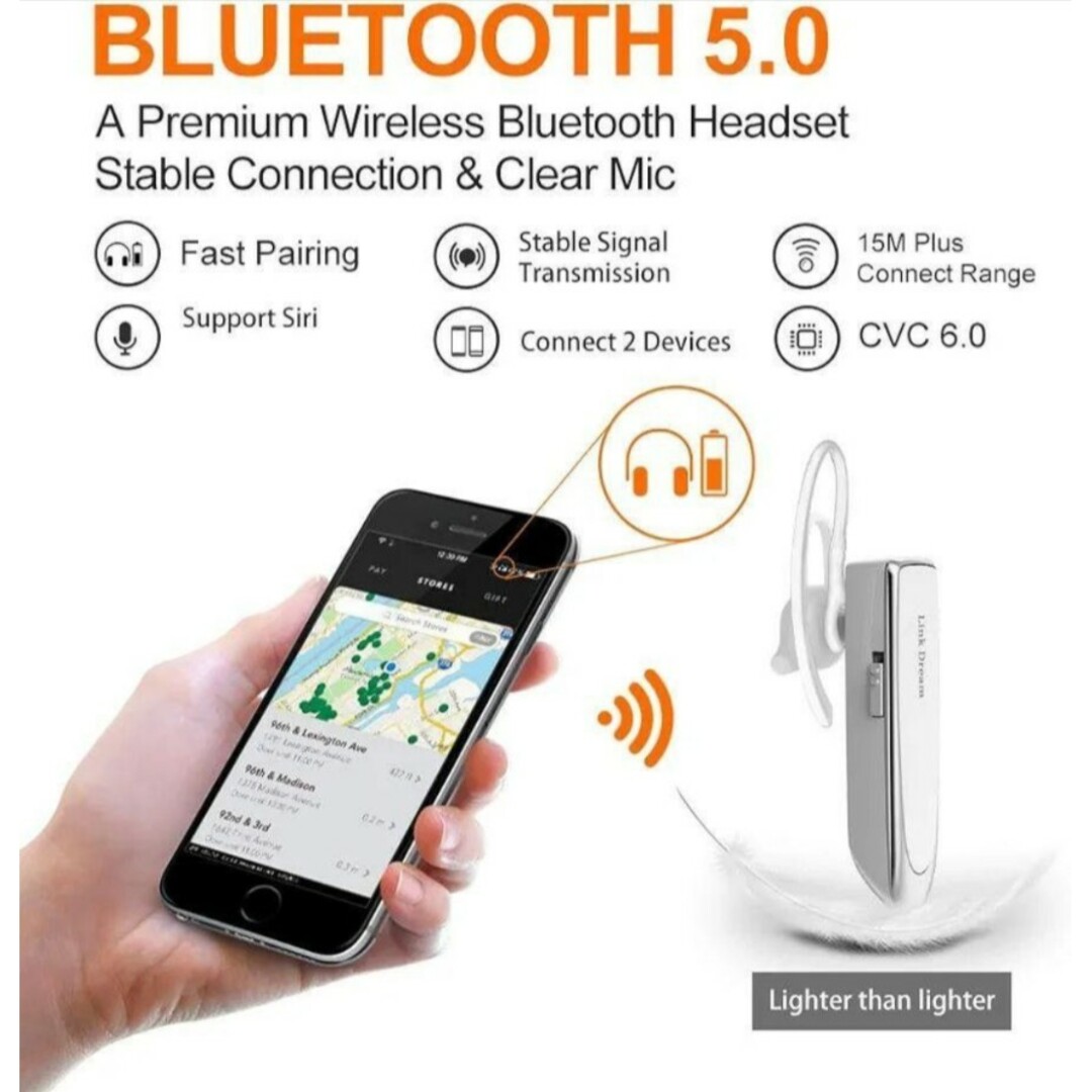 ✨1点限り✨Bluetooth ヘッドセット 片耳 イヤホン ワイヤレス マイク スマホ/家電/カメラのオーディオ機器(ヘッドフォン/イヤフォン)の商品写真