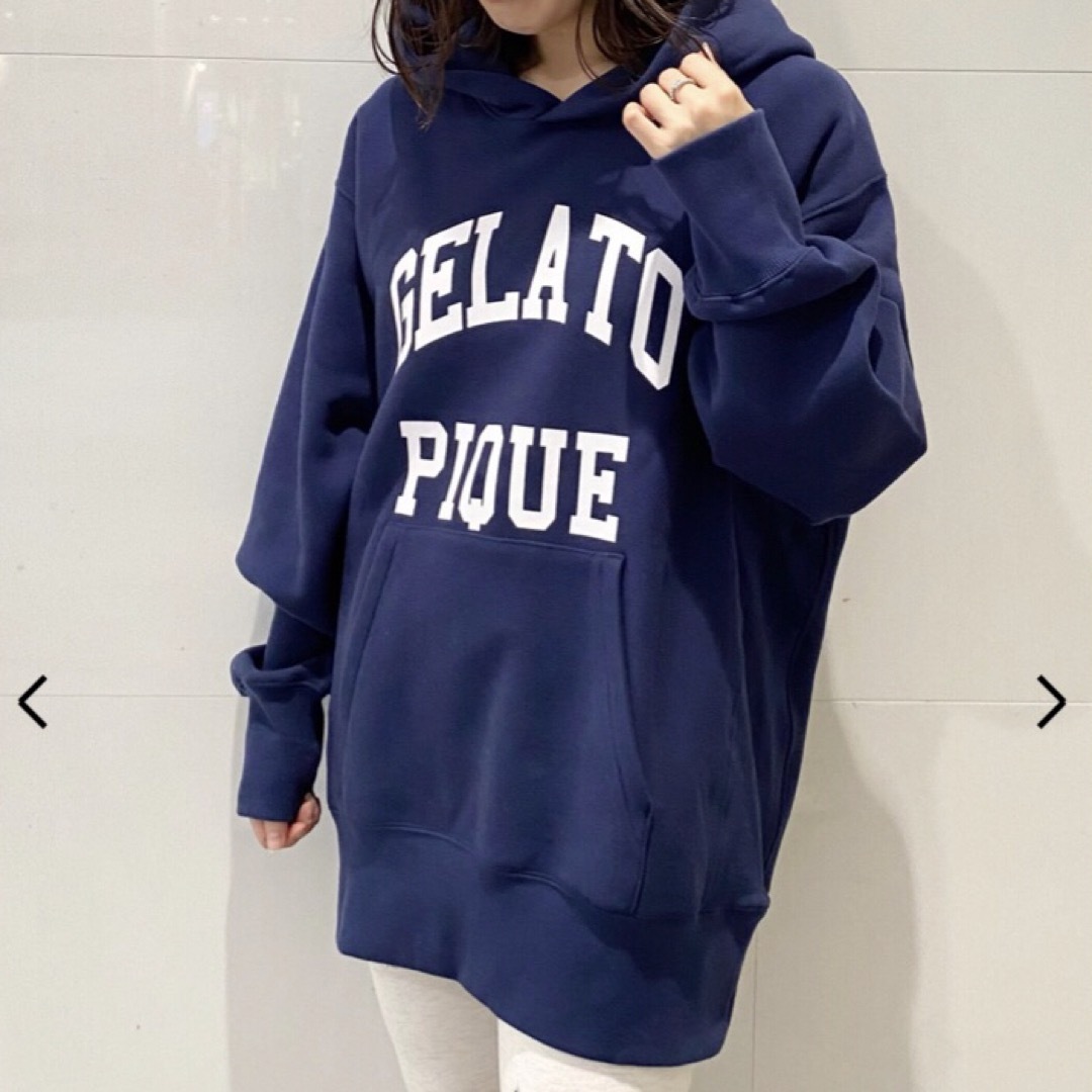 gelato pique(ジェラートピケ)の定価以下！新品【HOMME】リサイクルコットンスウェットパーカーL☆ネイビー メンズのトップス(パーカー)の商品写真