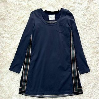 sacai - sacai サカイ バックギャザー ワンピース ドット ネイビー マルチカラー