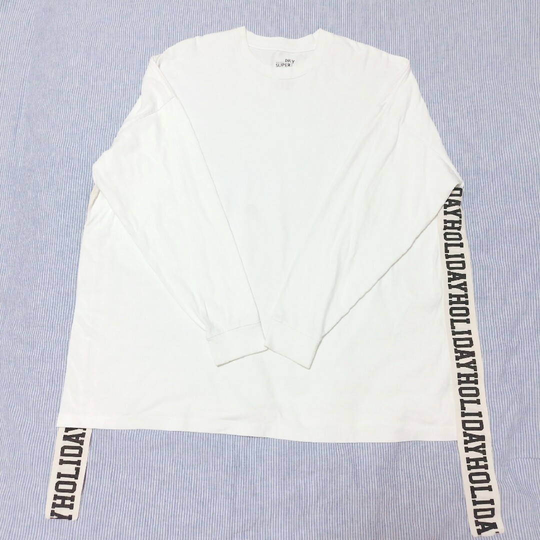 holiday(ホリデイ)のHOLIDAY ホリデイ スーパーファイン ドライ ミニドレス テープ 白 レディースのトップス(Tシャツ(長袖/七分))の商品写真