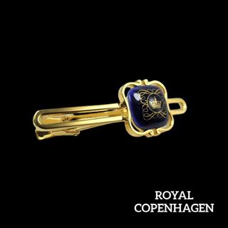 ROYAL COPENHAGEN - 【美品】ROYAL COPENHAGEN ネクタイピン クラウン ゴールドブルー