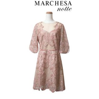 【marchesa notte】スパンコールドレス(ひざ丈ワンピース)