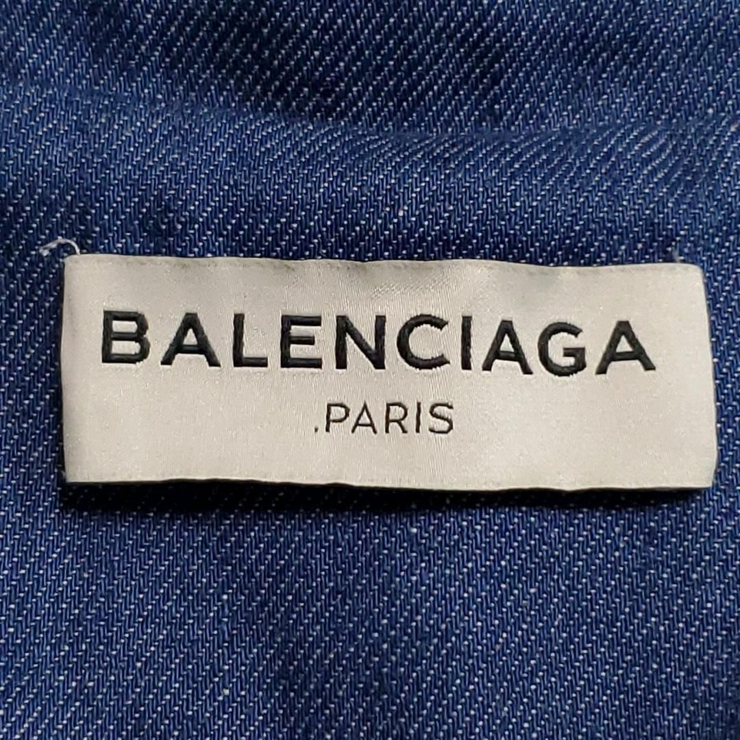 Balenciaga(バレンシアガ)の極美品 タグ付 S バレンシアガ デニム ハーフコート 青 コットン100 春夏 レディースのジャケット/アウター(Gジャン/デニムジャケット)の商品写真