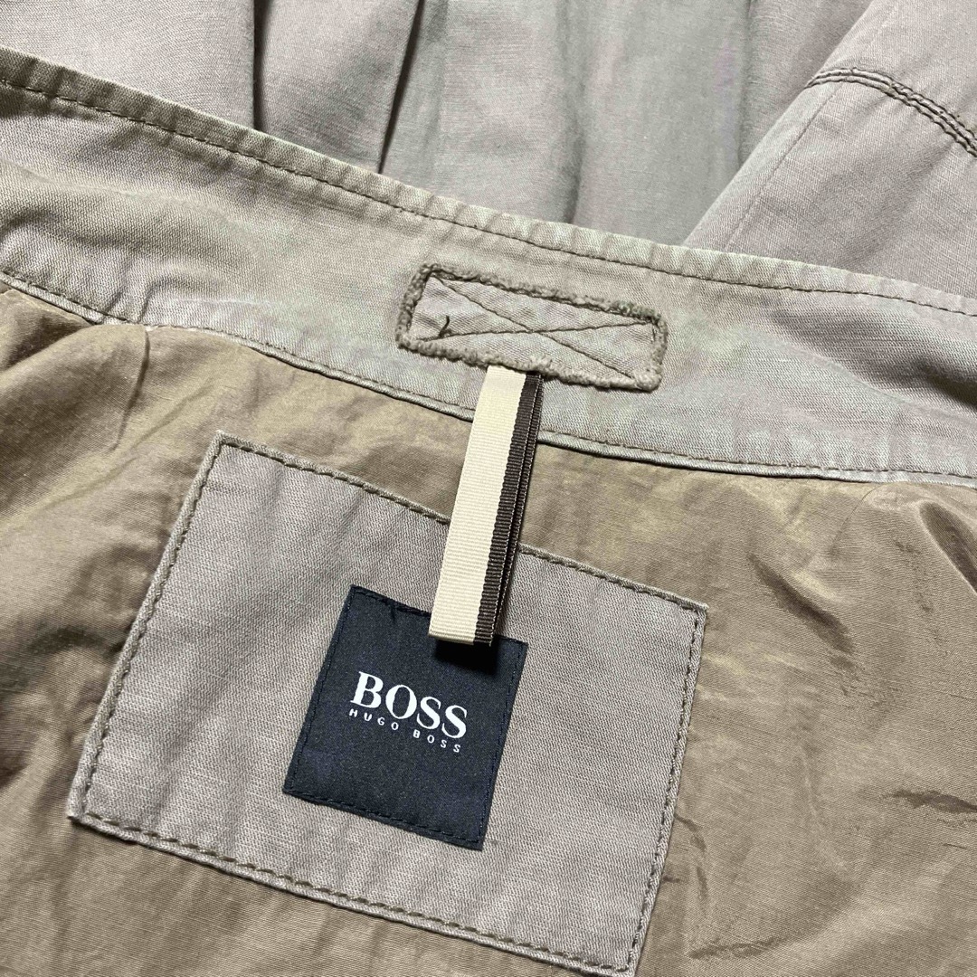 HUGO BOSS(ヒューゴボス)のHUGO BOSS ブルゾン　コットン麻　サイズ50 ブラウン系　ヒューゴボス メンズのジャケット/アウター(ブルゾン)の商品写真