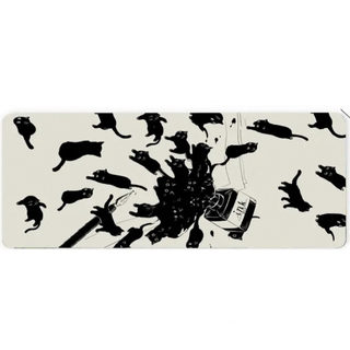 黒猫 インク ラバーマット デスクマット マウスパッド プレイマット(カードサプライ/アクセサリ)