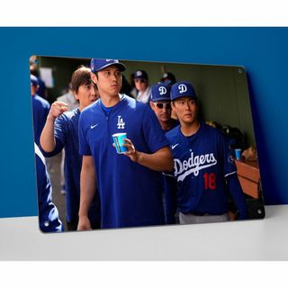 MLB ロサンゼルス・ドジャース 大谷翔平 メタル ポスター ブリキ 看板 25(記念品/関連グッズ)