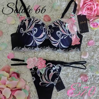 ワコール(Wacoal)のサルート🌹66G ブラジル E70 ソングM BL(ブラ&ショーツセット)