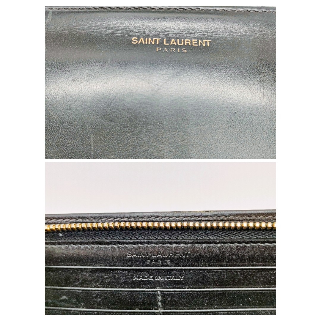 Saint Laurent(サンローラン)の【美品!!】サンローラン・パリ　長財布　カーフレザー　ブラック★ラスト１点★ メンズのファッション小物(長財布)の商品写真