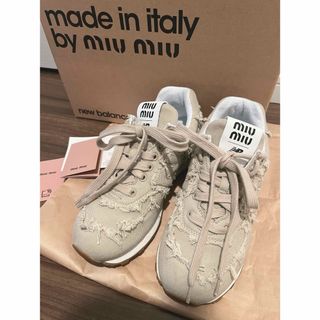 miumiu - New Balance 574 miumiu デニム スニーカー ベージュ