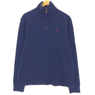 ラルフローレン(Ralph Lauren)の古着 ラルフローレン Ralph Lauren POLO RALPH LAUREN ハーフジップスウェットシャツ トレーナー メンズM /eaa426451(スウェット)