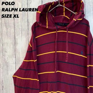 ポロラルフローレン(POLO RALPH LAUREN)のアメリカ古着　ポロラルフローレン　ワンポイント刺繍ロゴボーダーカットソーパーカー(パーカー)