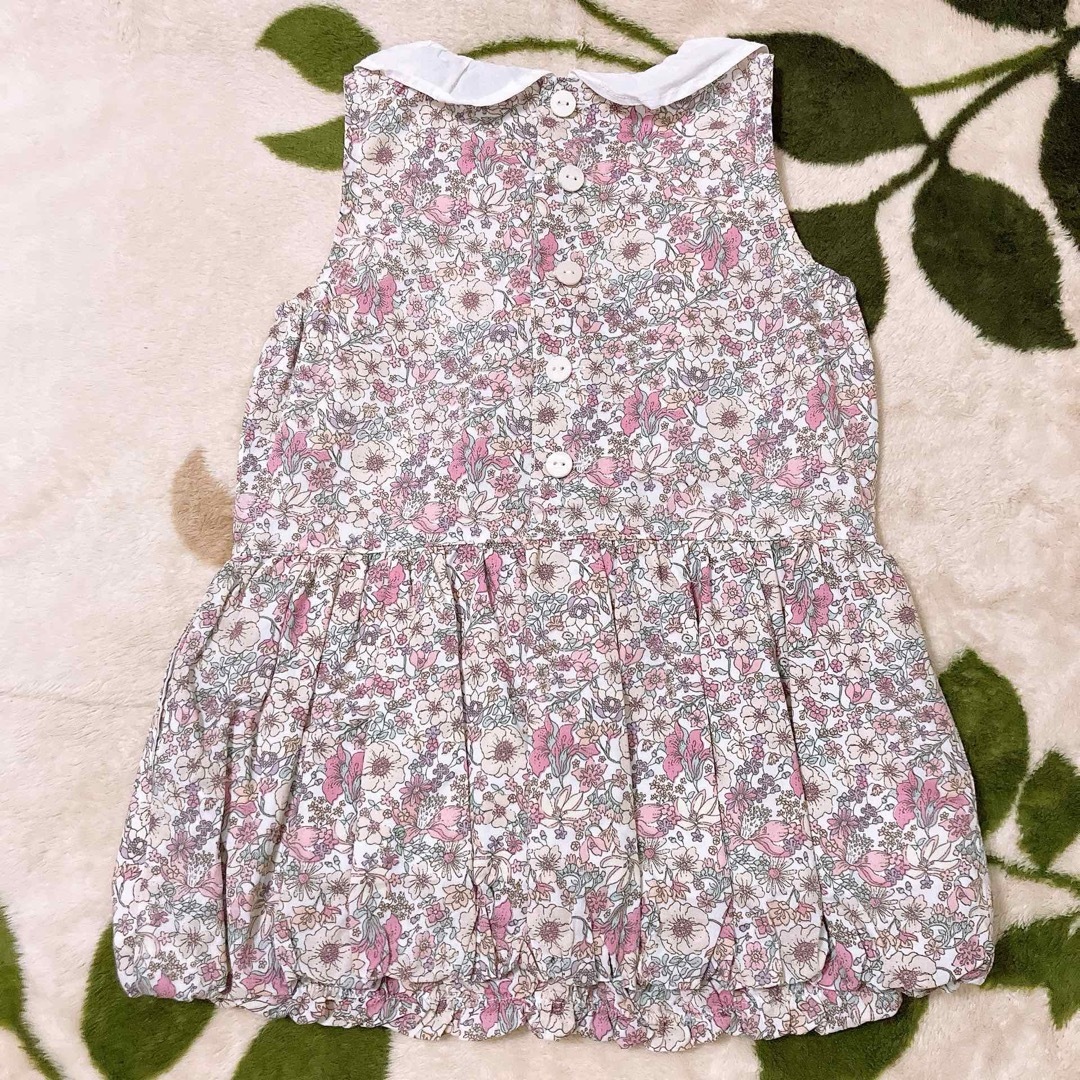 petit main(プティマイン)の花柄　ワンピース　ジャンバースカート　90 キッズ/ベビー/マタニティのキッズ服女の子用(90cm~)(ワンピース)の商品写真